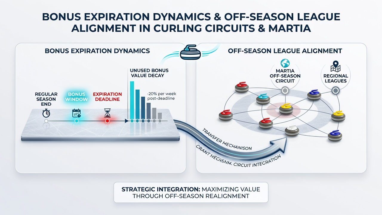 Diagram illustrating how bonus expiration aligns with off-season periods in curling and martial arts prediction platforms