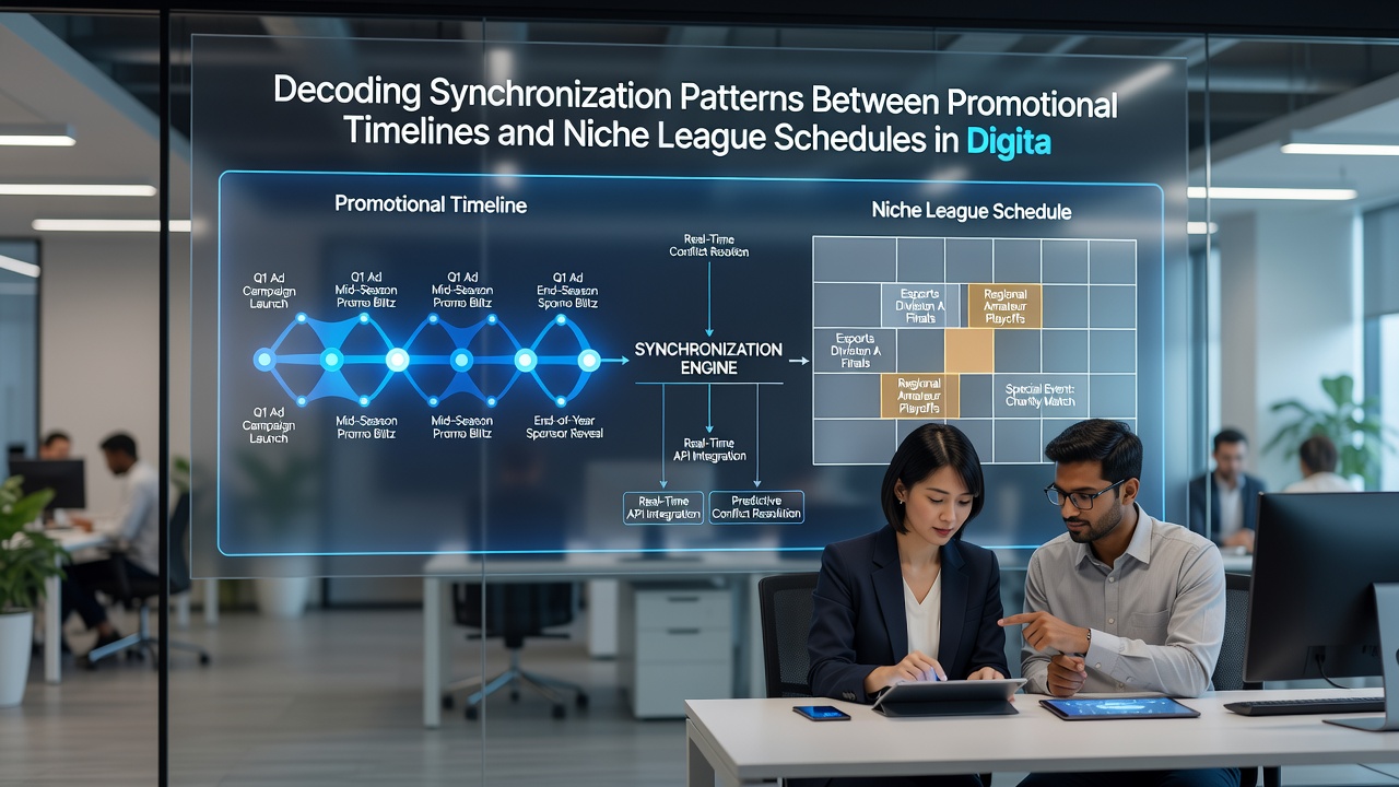 Timeline graphic showing promotional offers synchronized with niche league match dates across multiple platforms
