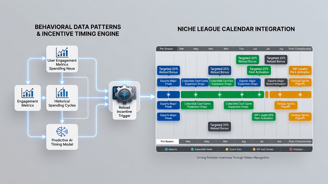 Mobile interface displaying timed reload incentives matched to niche sports league timelines
