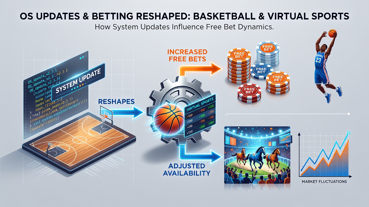 Virtual sports betting interface showing free bet adjustments after system updates