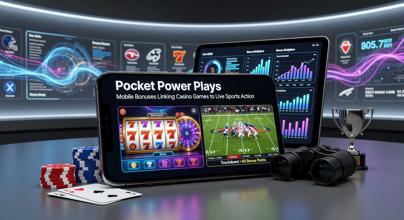Split-screen graphic of a mobile app displaying casino roulette alongside live tennis match stats and bonus notifications
